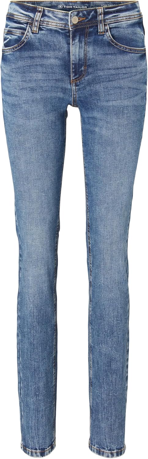 TOM TAILOR Damen Alexa Straight Jeans 31W / 34L 10125 - Random Bleached Blue Denim, 31W / 34L 10125