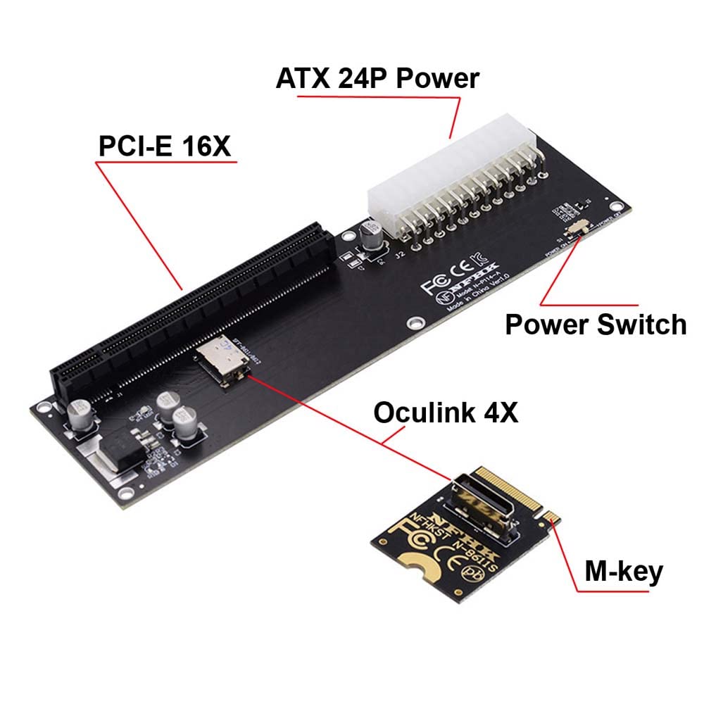 cablecc PCI-E 3.0 M.2 M-Key auf Oculink SFF-8611 SFF-8612 Host Adapter für GPD Win Max2 Externe Graf