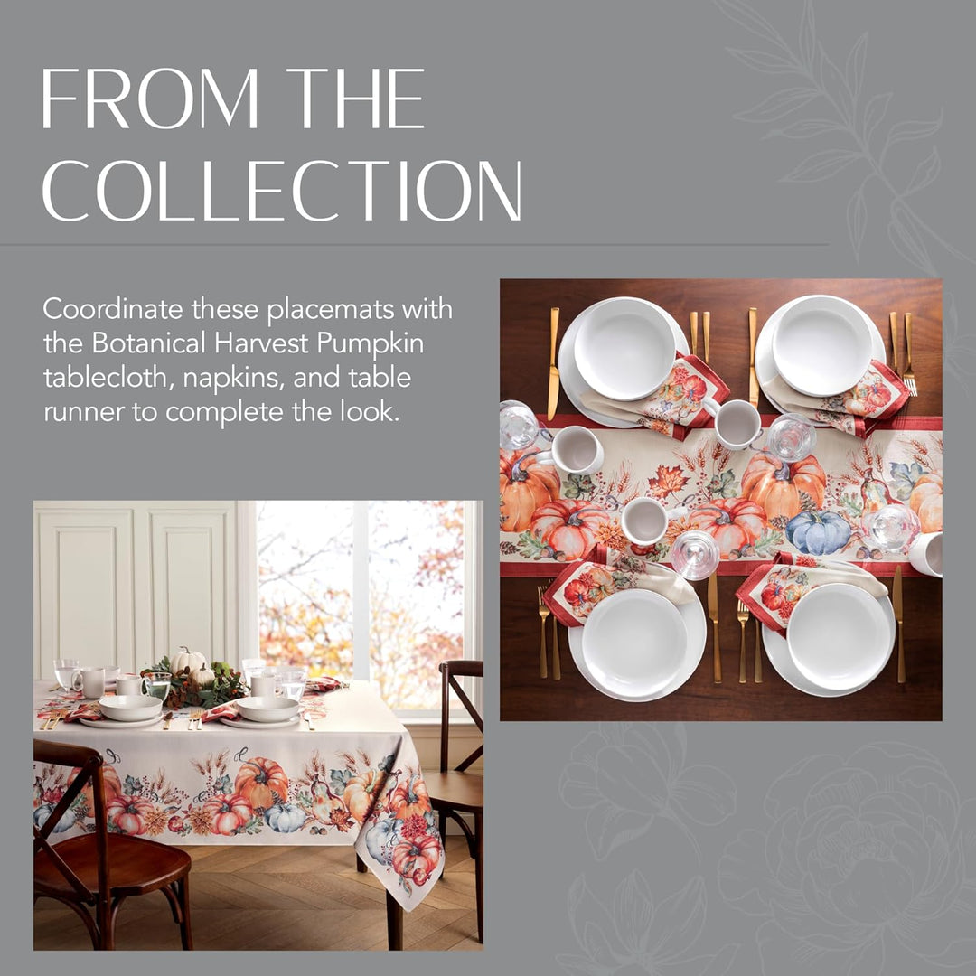 Elrene Home Fashions Botanical Harvest Tischsets, Kürbisdesign, 33 x 48,3 cm, 4 Stück 13"x19" (Set o