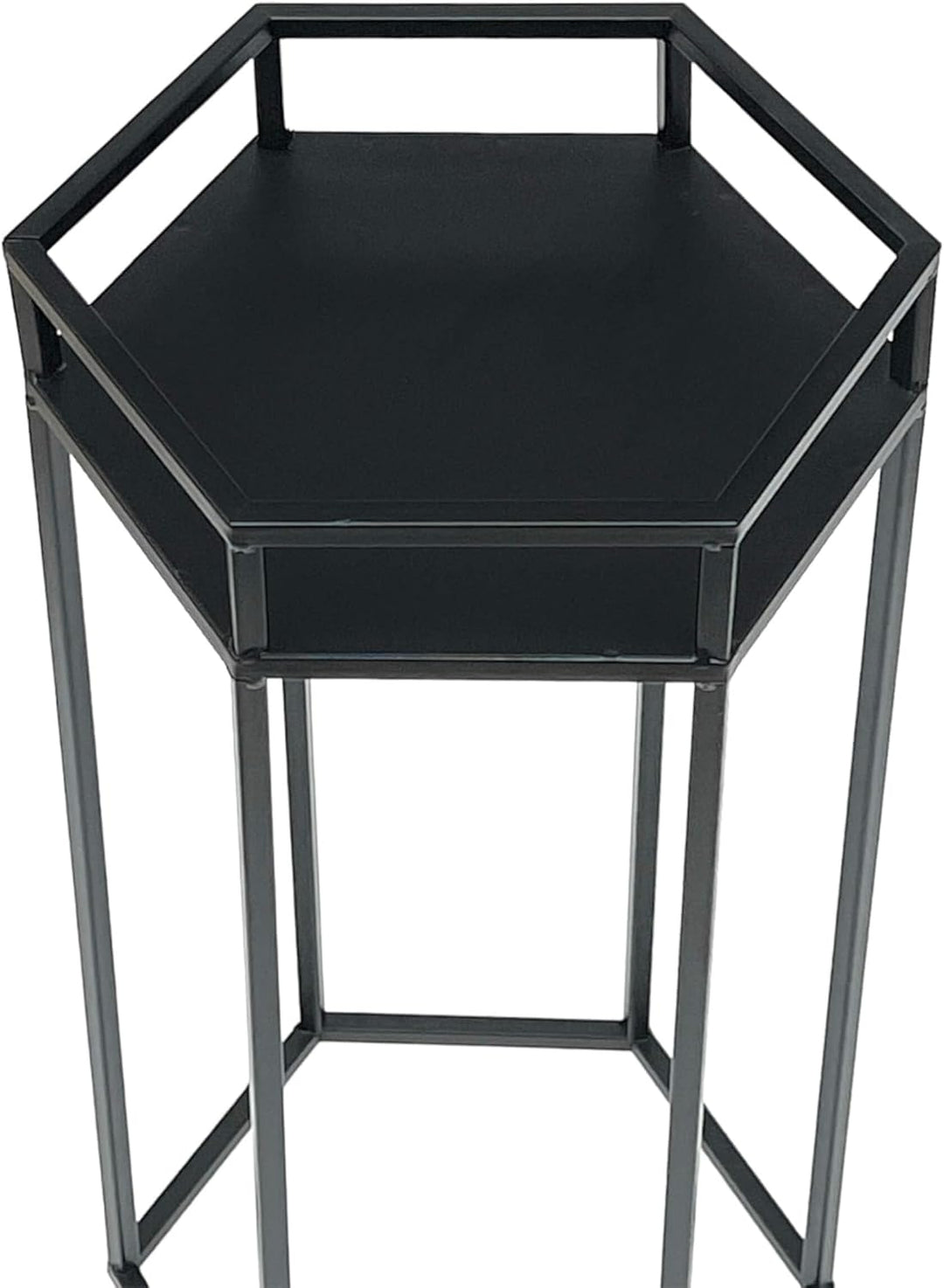 DanDiBo Blumenhocker Metall Schwarz 6eck Blumenständer Beistelltisch 96453 Blumensäule Pflanzenhocke