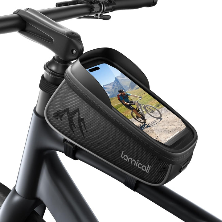 Lamicall Fahrradtasche Rahmen, Rahmentasche Fahrrad - [1,6L Grosses Fassungsvermögen] wasserdichte O