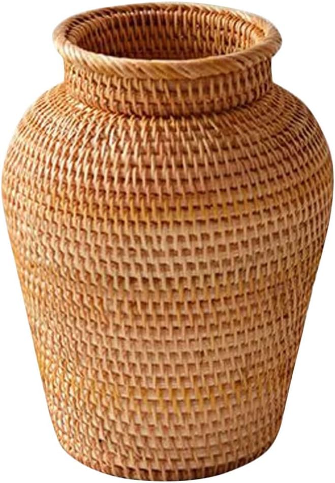 Cabilock Hausvase Weidenvase Geflochtene Vase Tischvase Getrocknete Rattan Vase Vase Vase Blumenarra