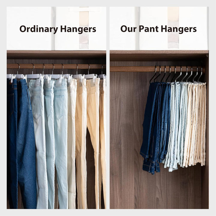 SHIMOYAMA Hosenbügel, Metall, rutschfest, Einzelstange, offenes Ende, Kleiderbügel für Jeans, Hosen,