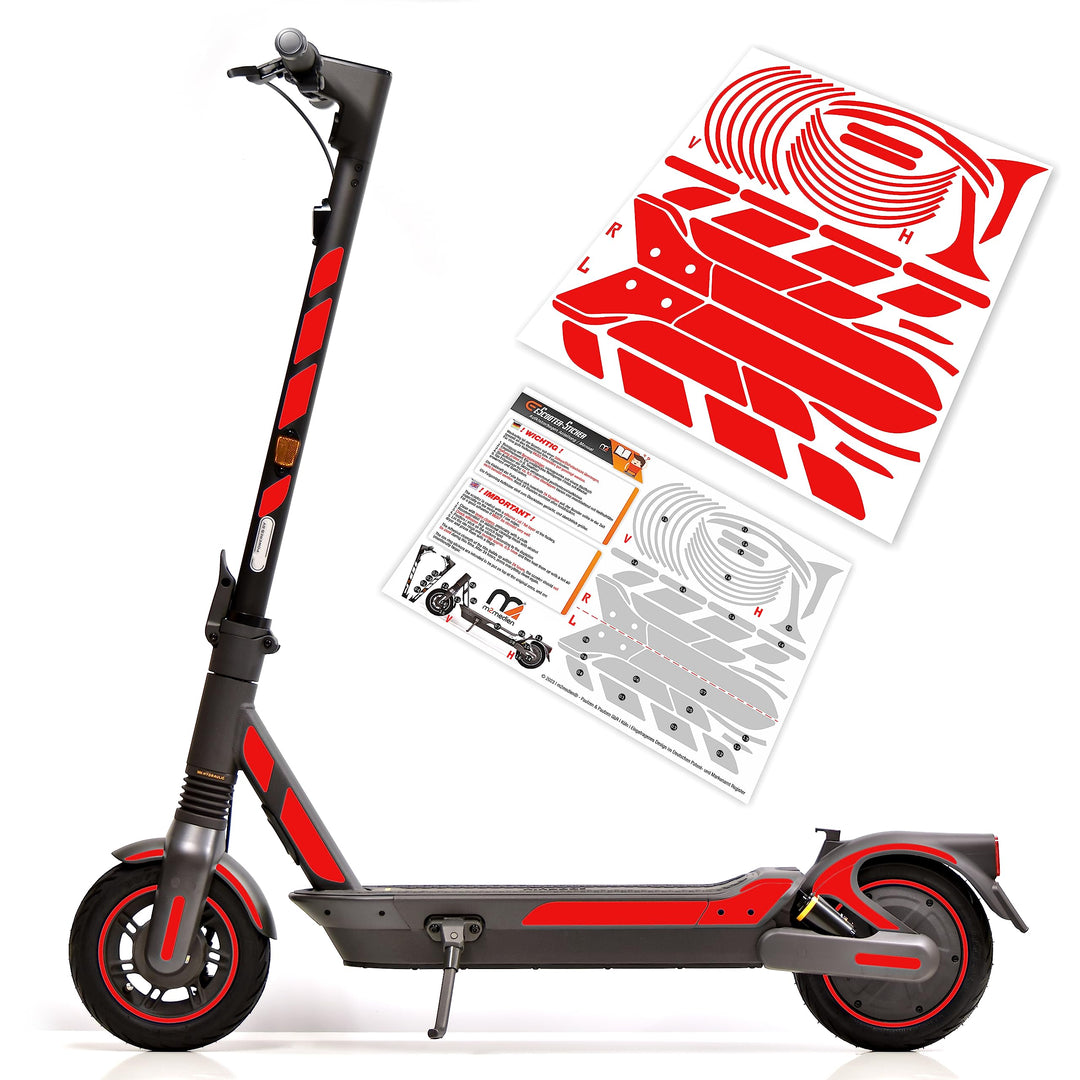 Aufkleber-Set/Sticker Set geeignet für Segway Ninebot MAX G2D E-Scooter - 46-teilig auf 35x40cm Boge