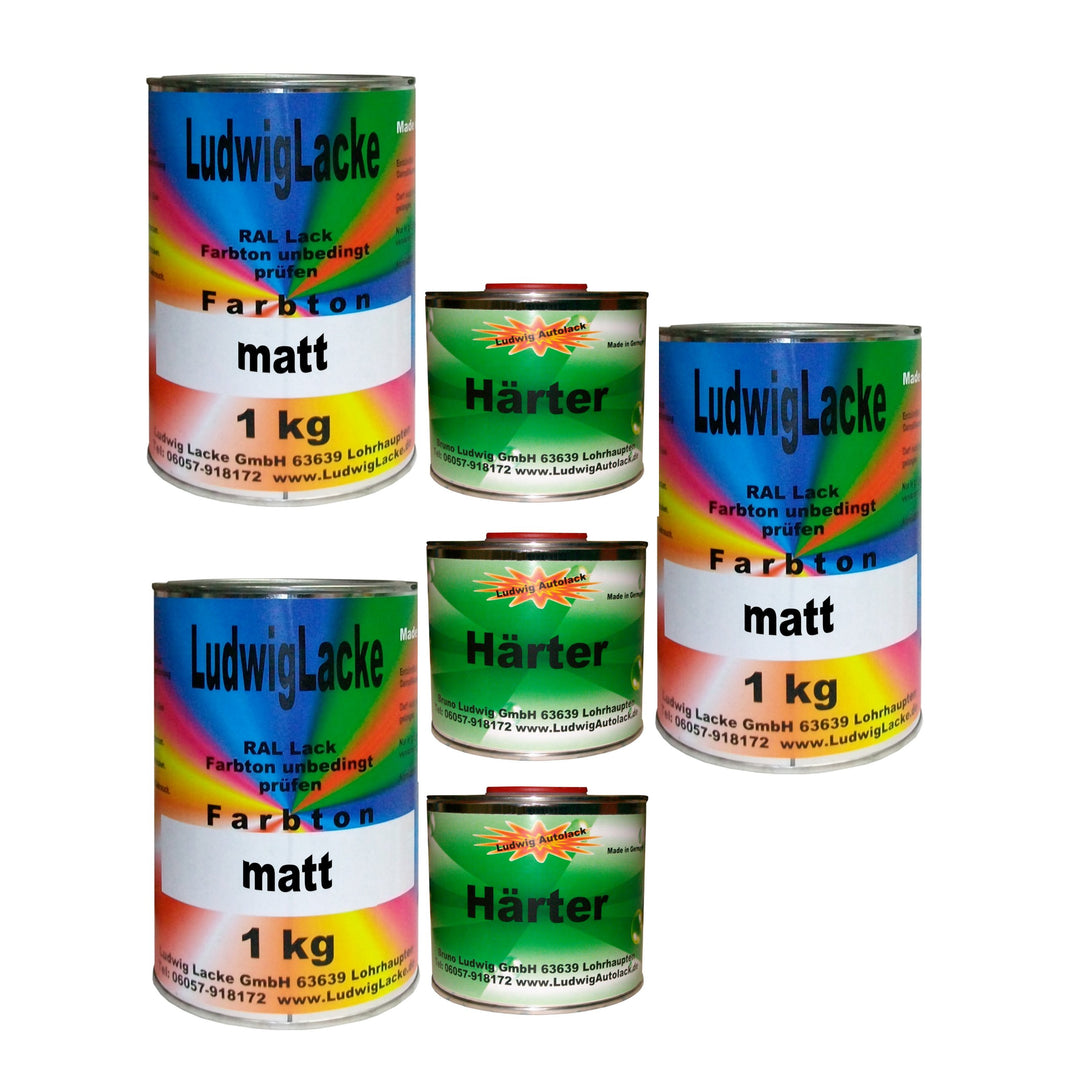Ludwiglacke 4,5 kg Set Autolack mit Härter matt RAL 7021 Schwarzgrau