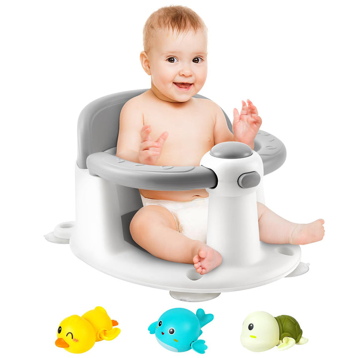 Baby Badesitz - Badewannensitz ab 6 bis 24 monate - Badewannen mit 4-starken Saugnäpfen und 360° Run