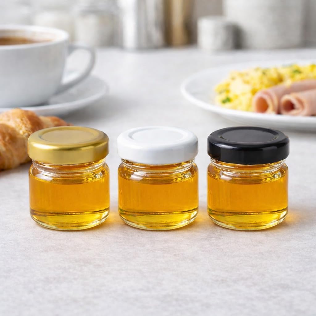 made in home - Mini Gläser 40 ml, Einmachglas, Gewürzgläser mit Schraubdeckel, Sturzglas, Probierglä