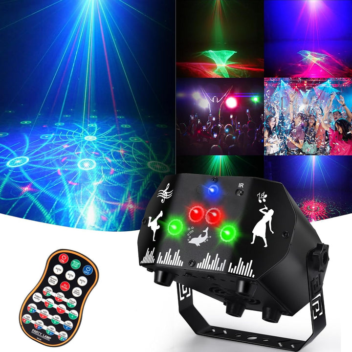 Fwiull Discolicht Partylicht mit Fernbedienung, 3 in 1 Musikgesteuert Disco Licht Party Lichter mit
