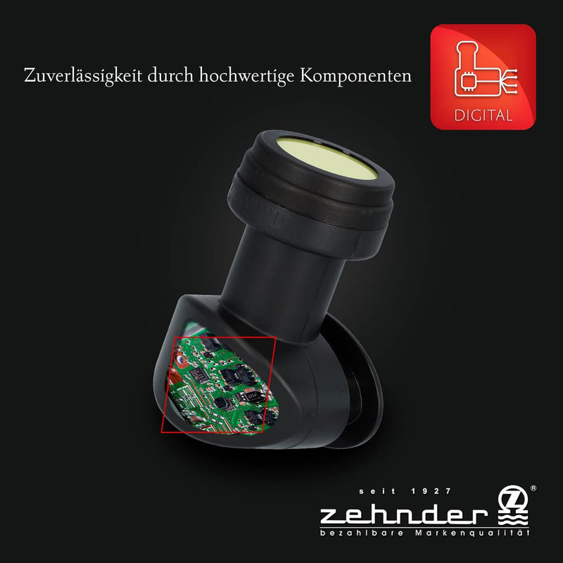 Zehnder Twin LNB mit Sun Protect UV Schutz und Wetterschutzkappe zum herausziehen - 2 Teilnehmer - 4