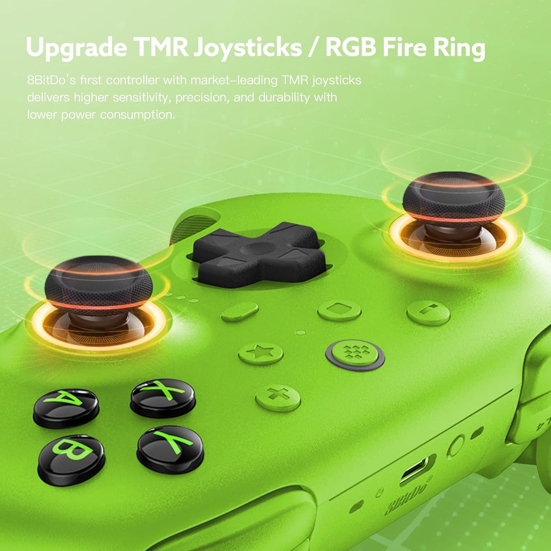 8bitdo Ultimate 2 Wireless Controller für PC/Android/Apple/Steam, TMR Joystick Update, Lange/Kurze T