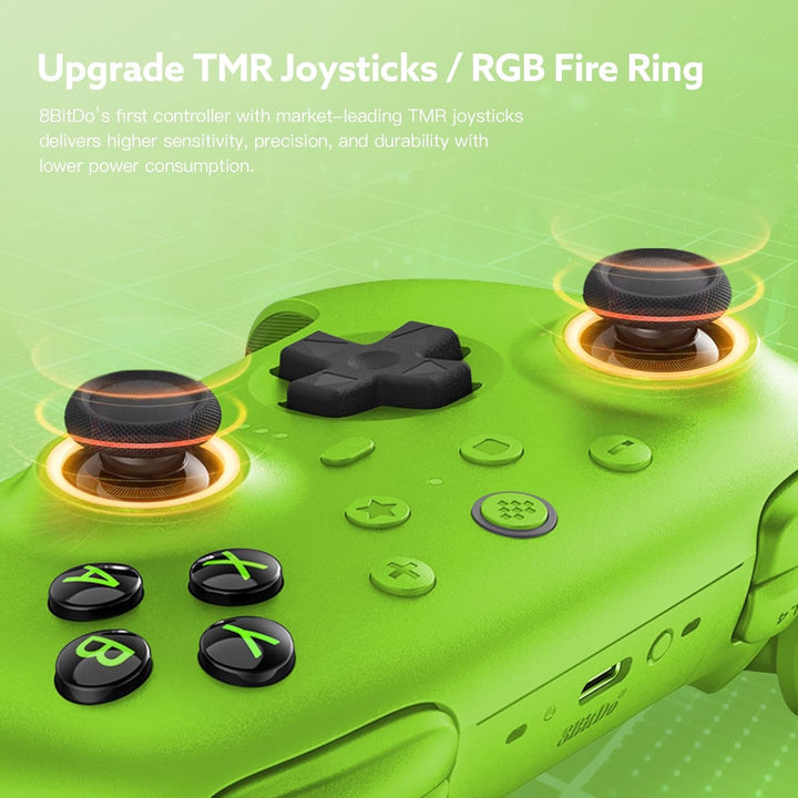 8bitdo Ultimate 2 Wireless Controller für PC/Android/Apple/Steam, TMR Joystick Update, Lange/Kurze T