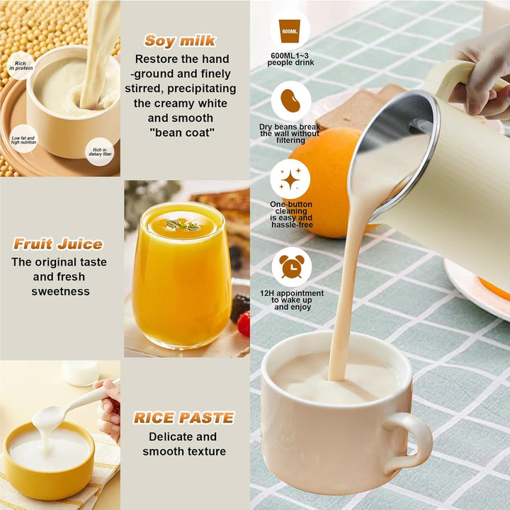 Sojamilchbereiter,20 Unzen Automatischer pflanzenmilchbereiter,für die Zubereitung von Mandel-, Hafe