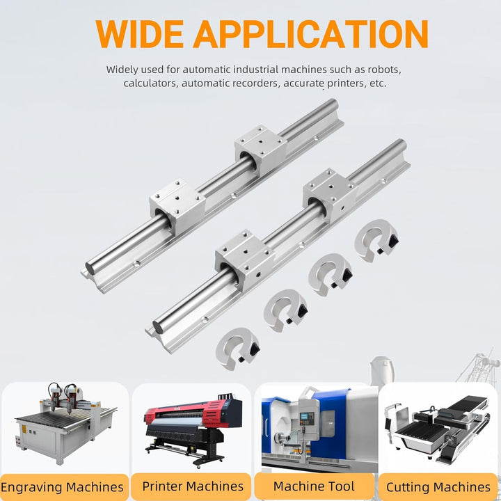 CNCYEAH 2 stücke Linearführung SBR16-500mm Linearführungsschiene + 4 Stücke SBR16UU lagerblöcken + 4