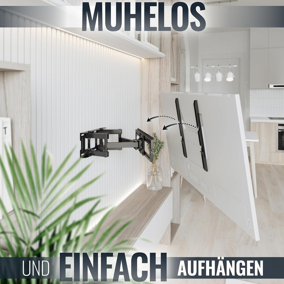 RICOO TV Wandhalterung Fernseher Schwenkbar Neigbar für 32-55 Zoll, Universal TV Halterung S5244, Fe