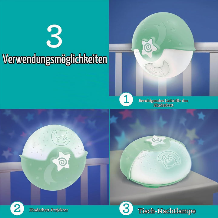 Infantino Beruhigendes Licht und Projektor – Ansteckbares Nachtlicht für Kinderbetten mit Grow-With-