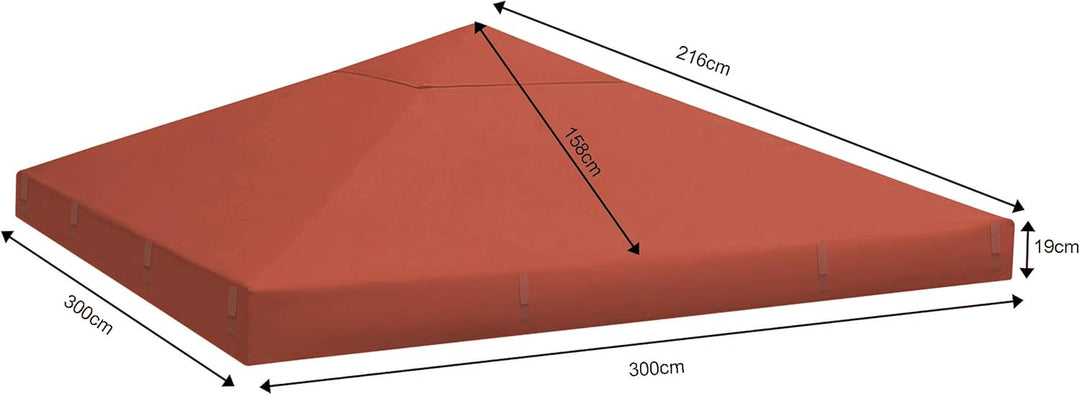 QUICK STAR Ersatzdach für Blätter Pavillon 3x3m Pavillondach Terra Ersatzbezug
