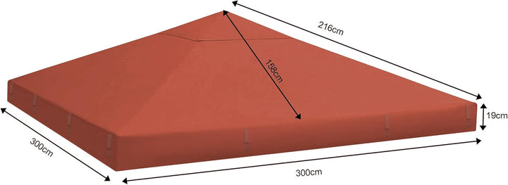 QUICK STAR Ersatzdach für Blätter Pavillon 3x3m Pavillondach Terra Ersatzbezug