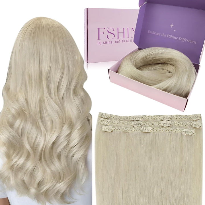 Fshine Clip In Hair Extensions Blonde Real Ehthaar Clip In Extensions Platin Blonde Full Head Blonde