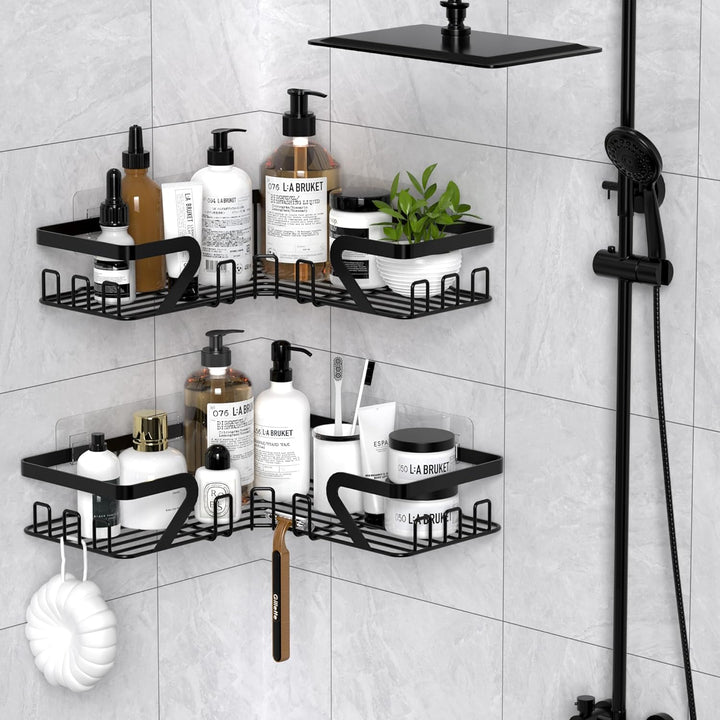 Kegii Duschablage Ecke - Duschablage ohne Bohren, Duschregal Shampoo Halterung Für Dusche Duschkorb