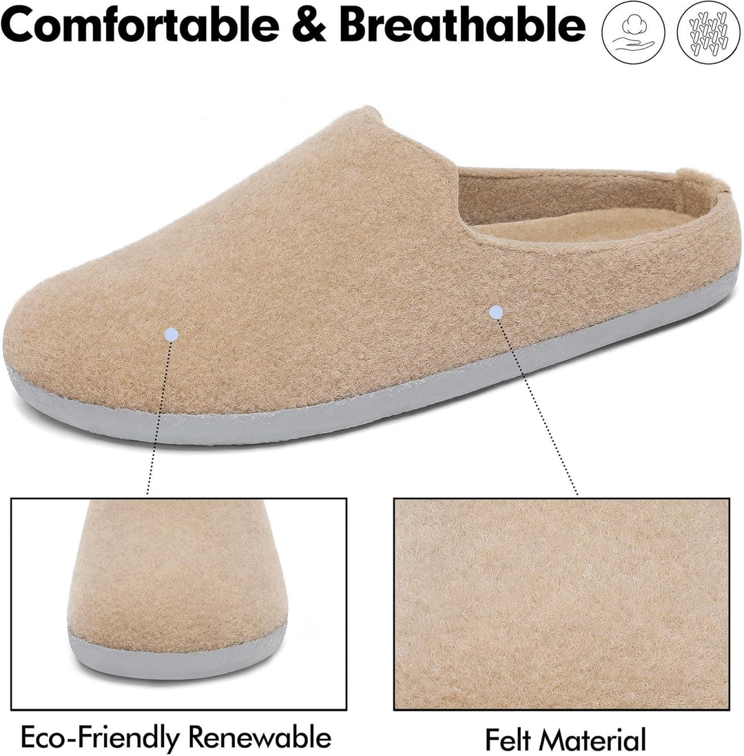 Mishansha Filz Hausschuhe Winter Bequem Filzpantoffeln für Damen Herren Gr.36-48 40 EU Aprikose, 40