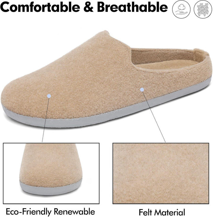 Mishansha Filz Hausschuhe Winter Bequem Filzpantoffeln für Damen Herren Gr.36-48 40 EU Aprikose, 40