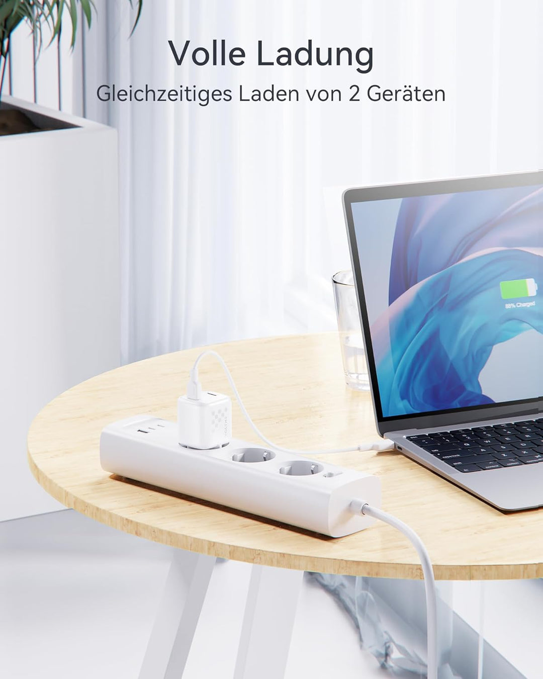 VOLTME 30W USB C Ladegerät 2-Port Ladestecker Schnellladegerät Weiss Dual-Port USB C PD 3.0 & QC 3.0