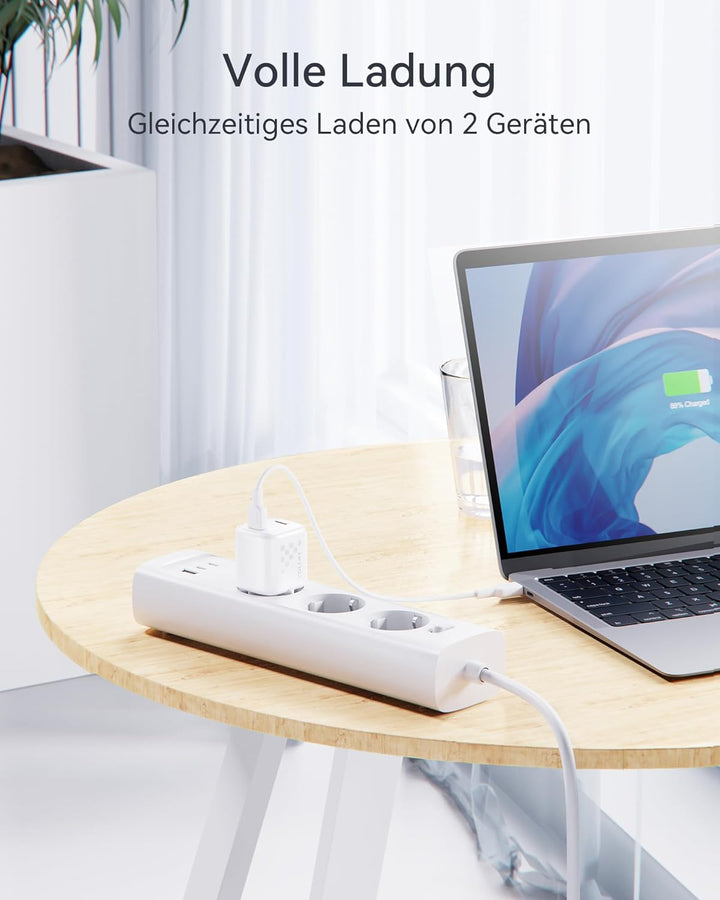 VOLTME 30W USB C Ladegerät 2-Port Ladestecker Schnellladegerät Weiss Dual-Port USB C PD 3.0 & QC 3.0