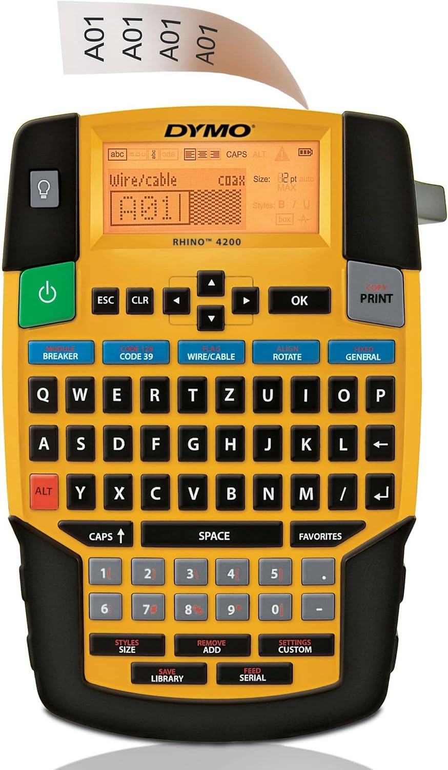 Dymo Rhino 4200 Allzweck-Etikettiergerät, Schwarz, Gelb