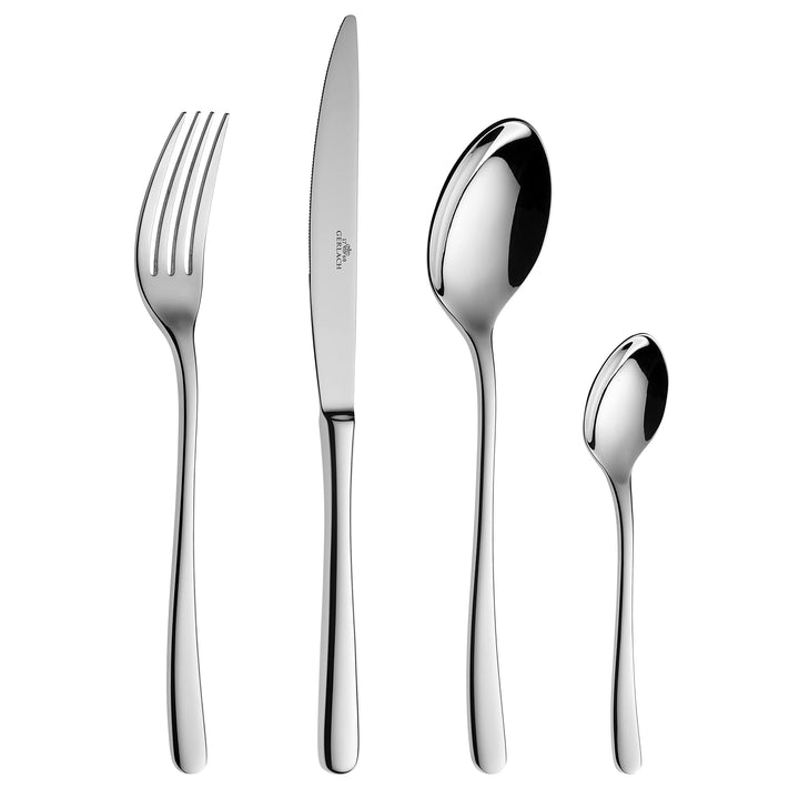 Gerlach Besteck-Set Glänzend Muza, Edelstahl, Silberglänzend, 24 EL. in Einer Schachtel Silberglänze