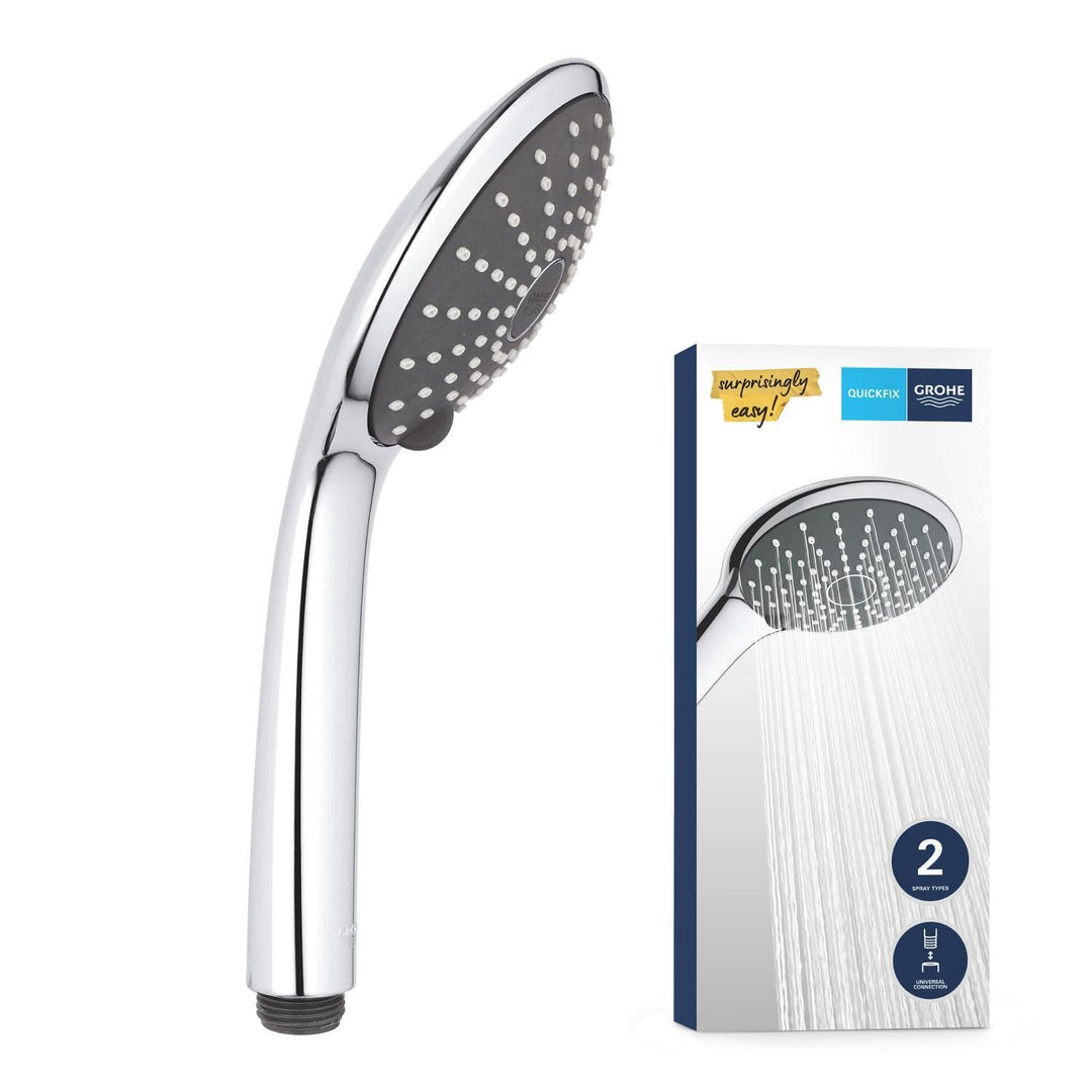 GROHE Vitalio Joy 110 - Handbrause (wassersparend, mit 2 Strahlarten, Antikalk System), rund, chrom,