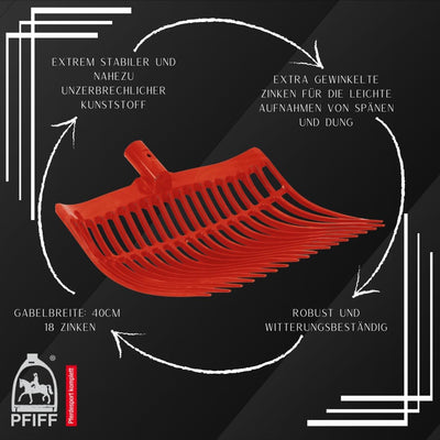 PFIFF Ersatz-Gabel für Schwedengabel, 40 cm breit, Rot Gabel Rot, Gabel Rot