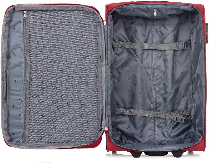 OCHNIK Mittlerer Rollkoffer | Soft Case | Material: Nylon | Farbe: Rot | Grösse: M | Masse: 64x41,50