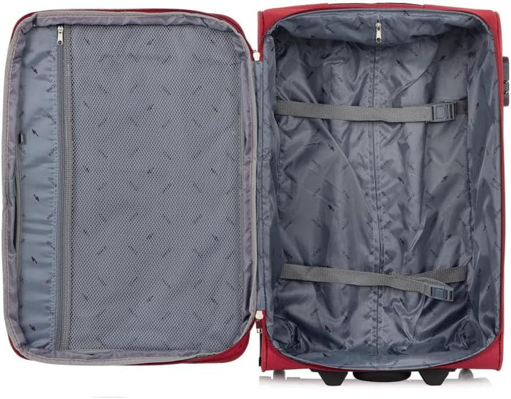 OCHNIK Mittlerer Rollkoffer | Soft Case | Material: Nylon | Farbe: Rot | Grösse: M | Masse: 64x41,50