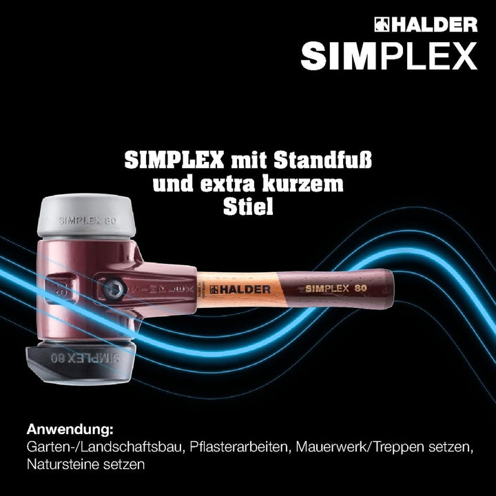 Simplex - Schonhammer, Gummikomposition, mit Standfuss/TPE-mid; mit Tempergussgehäuse und hochwertig