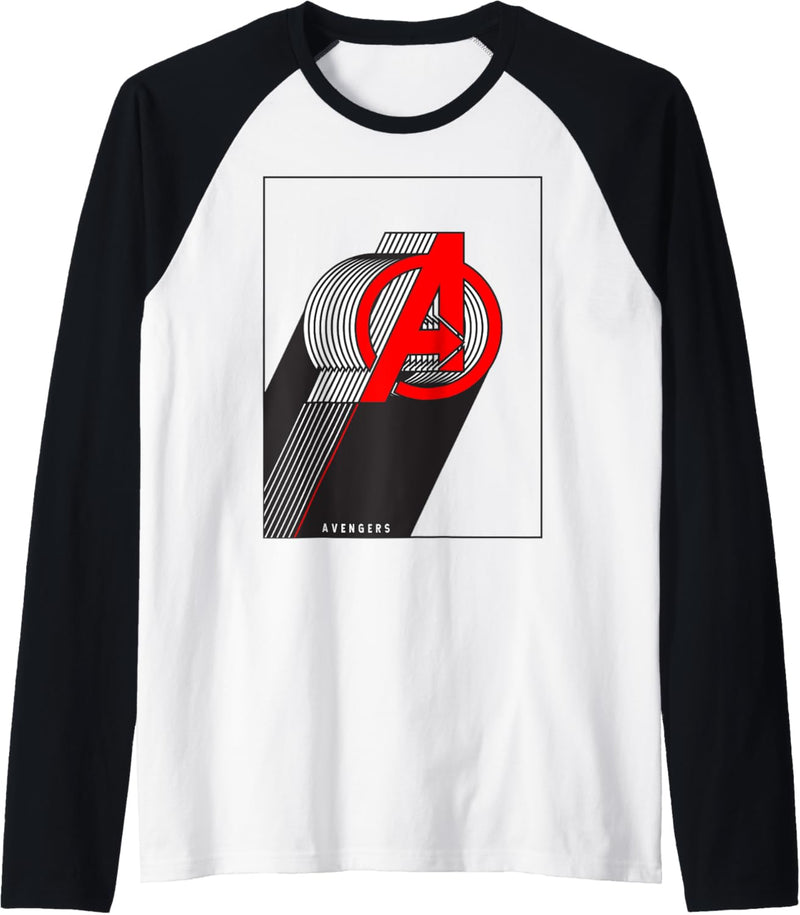 Marvel Avengers Stacked Lines Logo Raglan