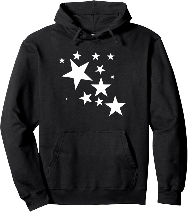 Weisse Sterne Sternschnuppe Stern-Muster Geschenk Damen Pullover Hoodie