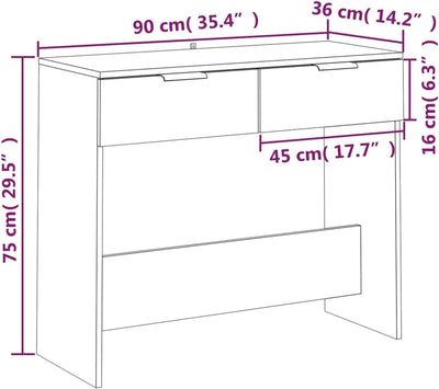 Tidyard Konsolentisch 2 Schubladen Konsole Beistelltisch Sideboard Flurtisch Ablagetisch Frisiertisc