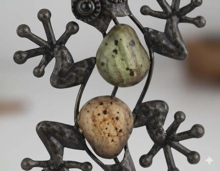 Wandverzier x2 Eidechsen, Metall, 15 cm, Wanddekoration, Garten im Freien, Echsenfigur, Metalldekora