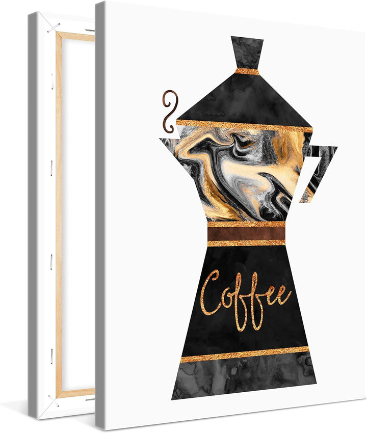 PICANOVA – Coffee 60x80cm – Premium Leinwanddruck – Kunstdruck Auf 2cm Holz-Keilrahmen Für Schlaf- U