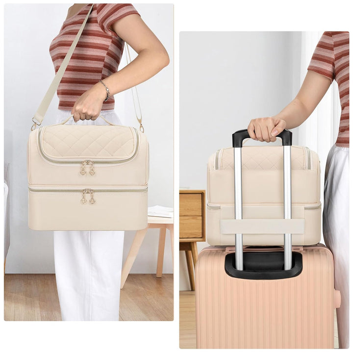 Nagellack Aufbewahrung, Doppelschicht Nagellack Organizer Tasche, Reise Aufbewahrungsbox für 45 Flas