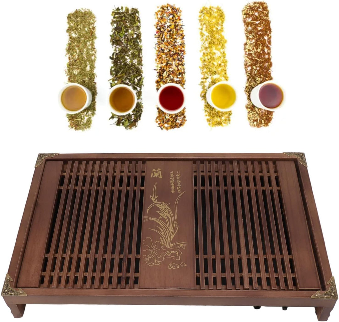 Kungfu-Teetablett, Chinesisches Gongfu-Teetablett, Drainage-Wasserspeicher, Holz-Teetisch mit Abflus