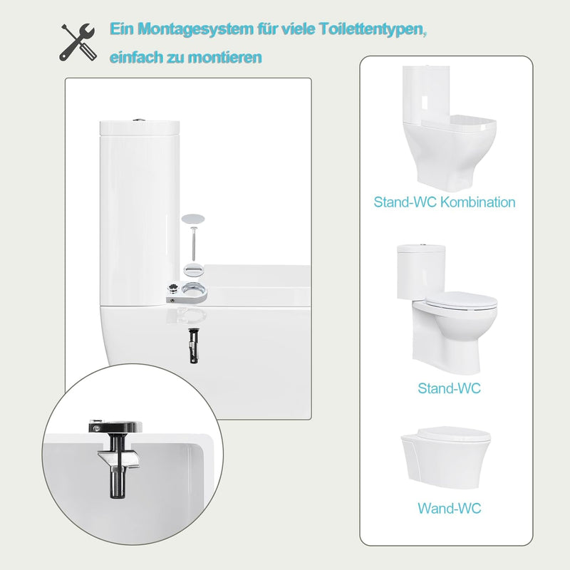 eSituro Toilettendeckel mit Absenkautomatik Holz, WC Sitz mit Quick-Release-Funktion für leichte Rei