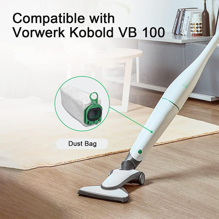 10 Stück Staubsaugerbeutel für Vorwerk Kobold VB100 FP100, Ersatz Premium Filtertüten für Kobold vb