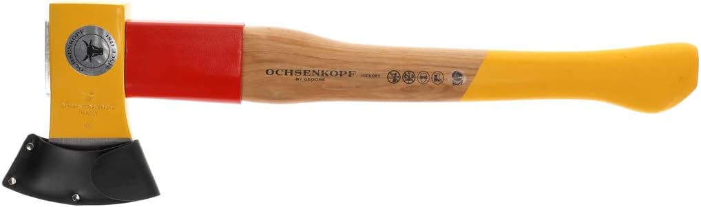 OCHSENKOPF SPALT-FIX-Beil ROTBAND-PLUS, Hickory-Holzgriff, geschmiedet, 1250 g, Forst- und Gartenarb