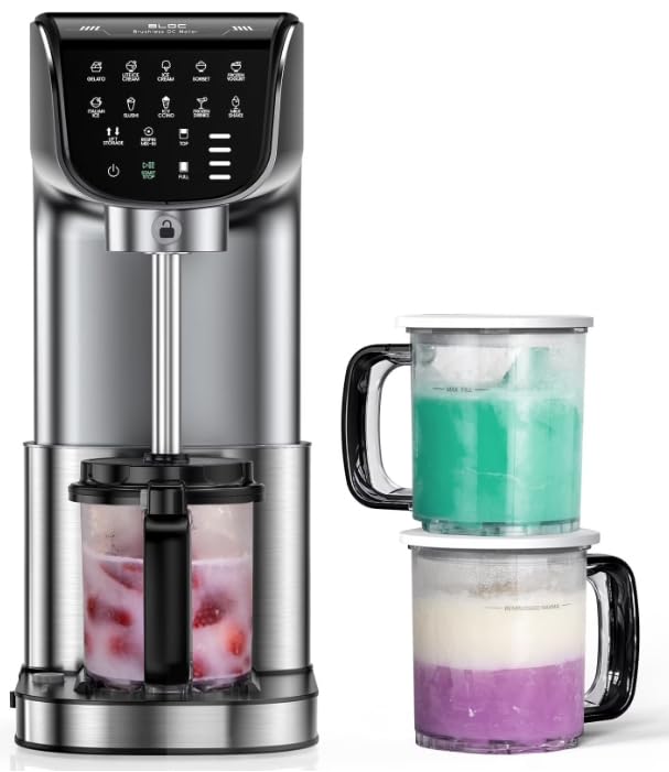 Eismaschine 10-in-1 Edelstahl – Gelato, Sorbet, Frozen Yogurt, 3 BPA-frei | Veganes &amp; zuckerfreies E