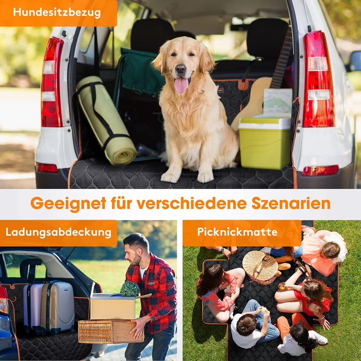 JOEJOY Kofferraumschutz für Hunde mit Seitenschutz, Universale Hundedecke Auto Kofferraum mit Ladeka