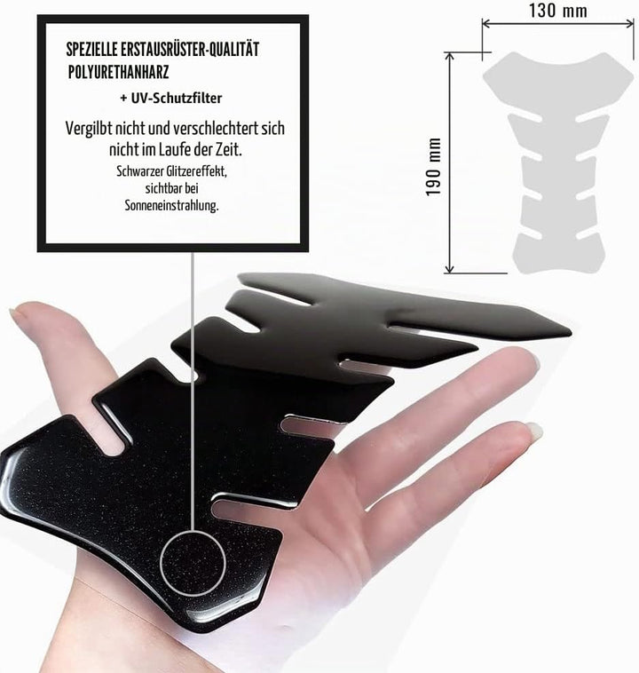 4R Quattroerre.it 18091 Tankpad 3D Motorrad Tankschutz Aprilia, Schwarz, 13 x 19 cm