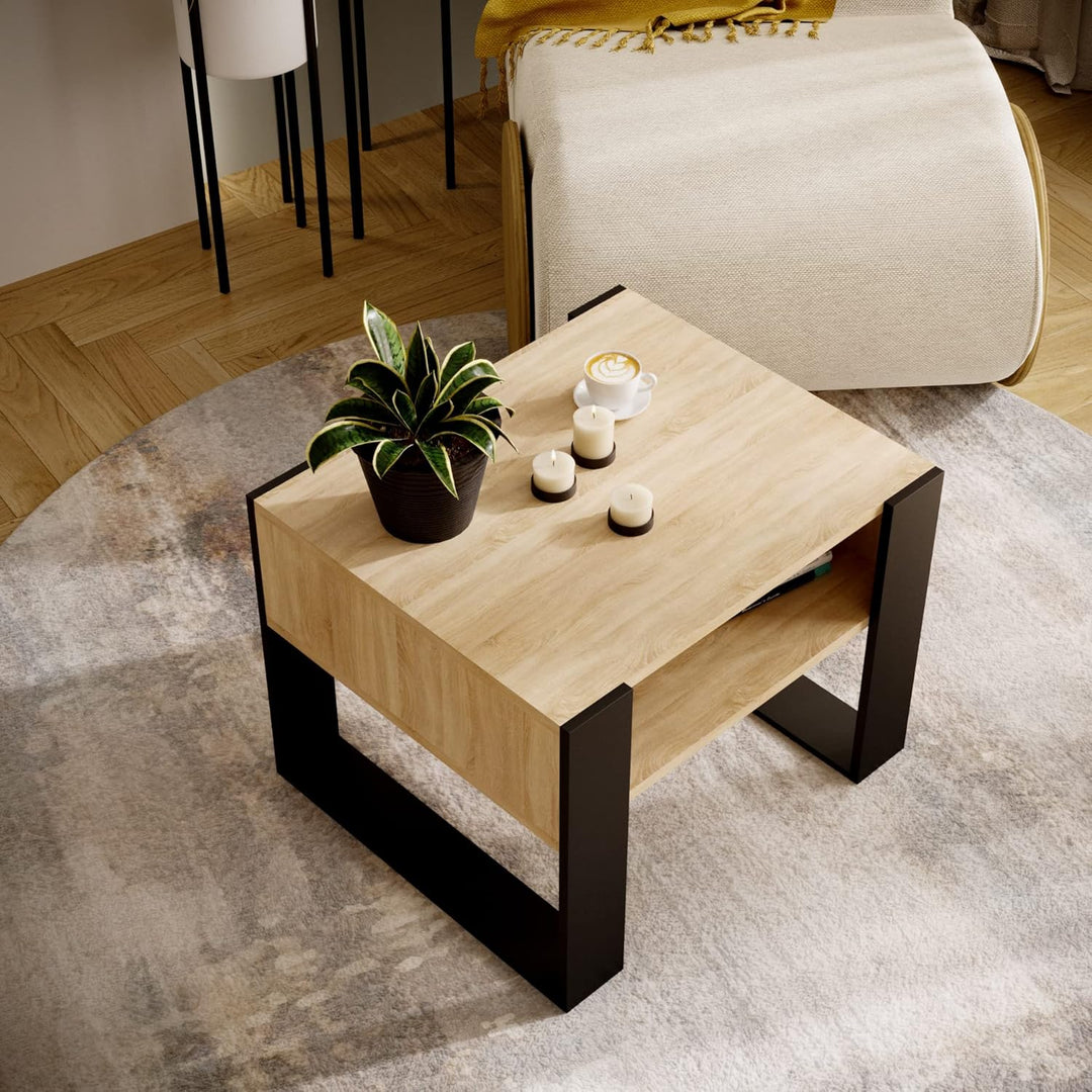 MRBLS Couchtisch – modernes rustikales Design – Wohnzimmer-Tisch Beistelltisch Kaffeetisch Sofatisch