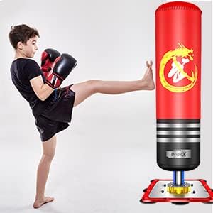 Dripex Boxsack Jugend Freistehender Standboxsack Boxpartner Boxing Trainer Punching Bag, für Taekwon
