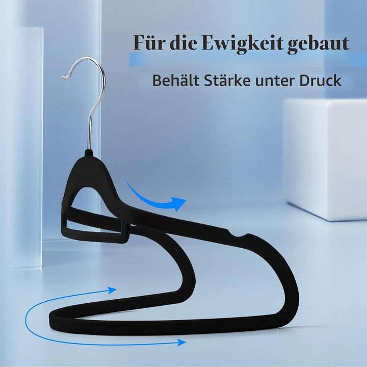 HOUSE DAY Kleiderbügel Samt 60 stück,Kleiderbügel Platzsparend Rutschfester mit Krawattenhalter,360°